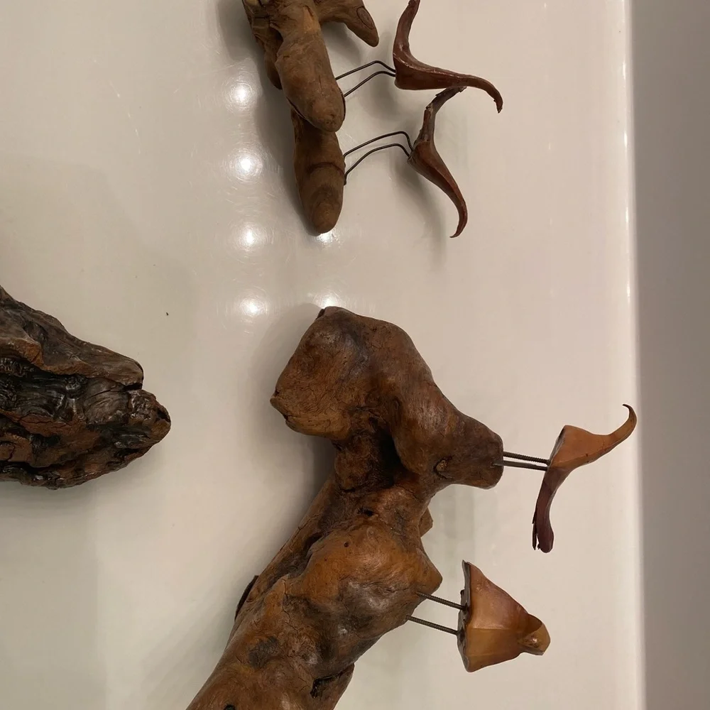 MCM Vintage home decor birds on the wood sculpture